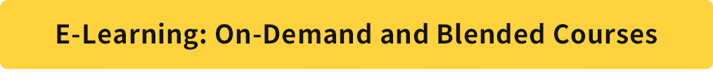 E-Learning: On-Demand and Blended Courses